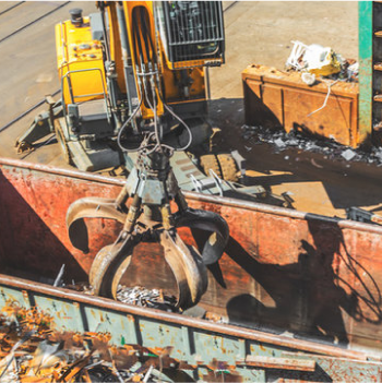 Chargement de déchets de chantier